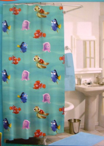 Disney Finding Nemo Shower curtain w 12 hooks