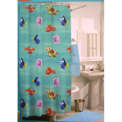 Disney Finding Nemo Shower curtain w/ 12 hooks Childrens