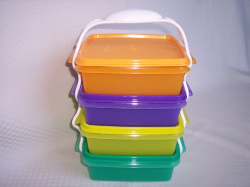 Tupperware Square Away Stacking Lunch/picnic Set Multi-color