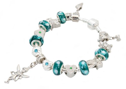 Silber plattiertes Armband mit 11 TAUSCHBAREN Beads und 6 Glasperlen ca.21 cm Beads