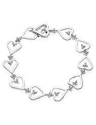 14k White Gold Diamond Heart Bracelet 10.6g (1Cttw, VS Clarity, F Color)