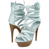 Fahrenheit Macci01 Platform Pumps Blue