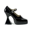 BAT, 4-1/2" Cone Heel P/F Blk Pu Maryjane Shoe