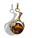 9ct Gold Tiger Eye Ball & Claw Charm Pendant