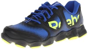 Reebok ATV19 Sonic Rush Running Shoe (Little Kid/Big Kid),Black/Vital Blue/Yellow,5 M US Big Kid