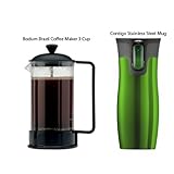 Bodum Brazil Coffee Maker 3 Cup French Press + Contigo Autoseal 
Stainless Steel Mug Green