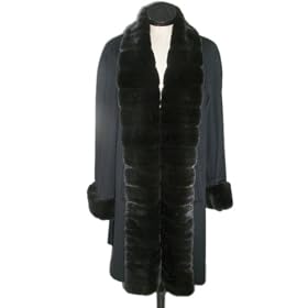 Buy 100% 17 Ounce Loro Piana Cashmere Straight Body 7 8 Coat w Large Mink Tuxedo and Cuffs USA... by FursNewYork