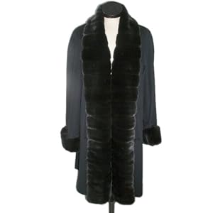 Buy 100% 17 Ounce Loro Piana Cashmere Straight Body 7 8 Coat w Large Mink Tuxedo and Cuffs USA... by FursNewYork