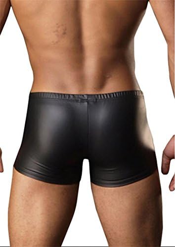 Marilyn E Men's Leather Jock Strap Underwear Grip Backless Briefs Black L