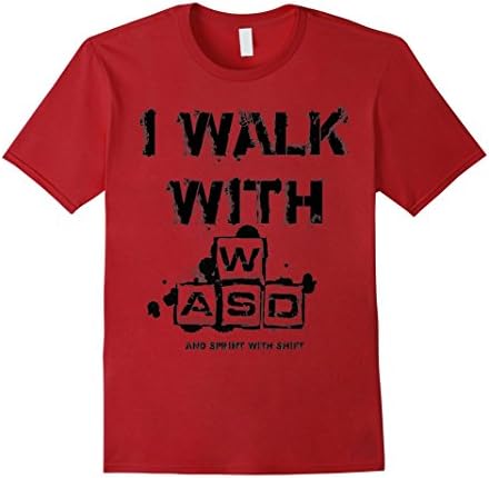 Men's Dark Monster - I Walk with WASD T-Shirt Medium Cranberry