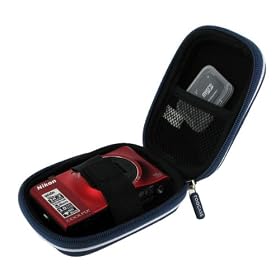 rooCASE (Med EVA Dark Blue) Hard Shell Case with Memory Foam for Samsung HMX-U10 Ultra-Compact Full-HD Camcorder Green