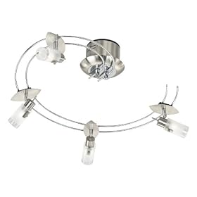 Eglo 87605A Drive, Nickel Frosted Opal, 4-Light Track Light Fixture by Eglo