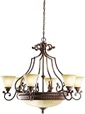 Kichler 2313TZG Kichler Larissa Ceiling Chandelier Tannery Bronze W/ Gold Accent