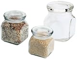 Anchor Hocking 10-Ounce Emma Jar with Glass Cover, 4-Pack