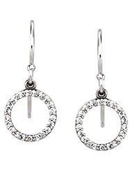 1/5 ct tw Diamond Circle Earrings in 14k White Gold