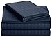 Amazon Basics Deluxe 4 Piece Microfiber Sheet Set, Full, Navy Blue, Striped