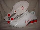 Nike Shox R4 White/Red/Silver Mens Size 10