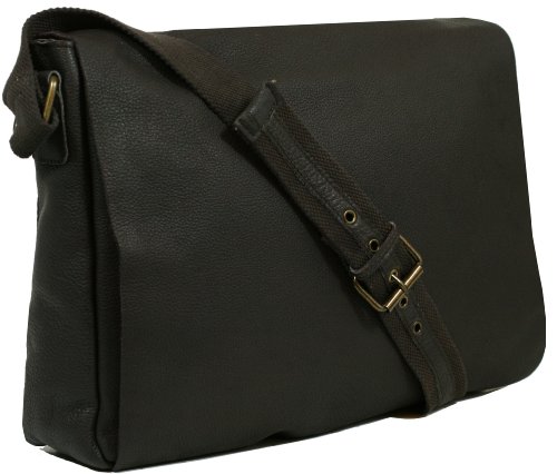 CNTMP Travis Vintage Messenger- und Umh&auml;ngetasche Echt-Leder Braun