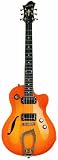 Hagstrom Deluxe-F Electric Guitar (Flame Top Amber Sunburst)