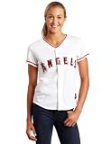 MLB Womens Los Angeles Angels Of Anaheim White Home Short Sleeve 5 Button Synthetic Replica Baseball Jersey Spring 2012
