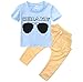 Baby Boys Short Sleeve Sunglasses Print T-Shirt and Elastic Pants Outfit (90(12-18M))