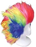Best Price Deluxe Adult Rainbow Jester Windblown Hair Clown Wig