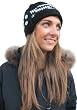 Handmade Acrylic Trendy Hat 2 - Elegant Black with Crocheted Pin (100% Crocheted By Hand)