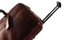 BROWN ITALIAN LEATHER WHEELED WHEEL TRAVEL BAG TROLLEY SUITCASE LUGGAGE MADE IN ITALY (TL3067)