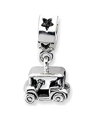 Reflection Beads Silver Golf Cart Sports Dangle