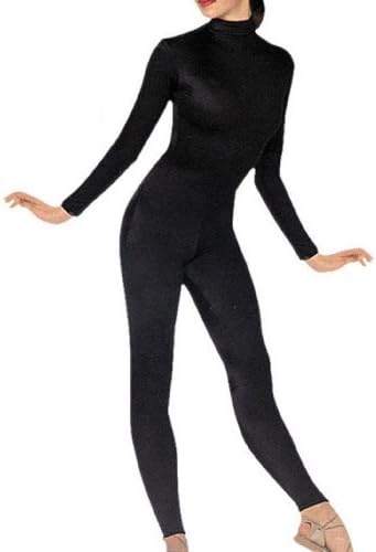 Fivemum Lycra Spandex Adult Unitard Bodysuit Dancewear Catsuit (M, Black)
