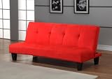 Kings Brand Tuffted Design Red Microfiber With Adjustable Back Klik Klak Sofa Futon Bed Sleeper