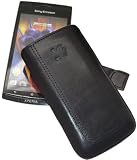 Produkt-Bild: Suncase Ledertasche (Lasche mit R&uuml;ckzugfunktion) f&uuml;r Sony Ericsson Xperia arc / arc S schwarz