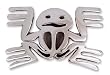 Brooch pendant, 'Aztec Frog Fossil' 1.8" W 1.1" L