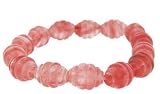 Carved Bead 10mm Bracelet - Cherry Quartz
