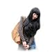 Cool2day new fashion long BLACK wavy curly Synthetic Hair party wig/wigs jf010269