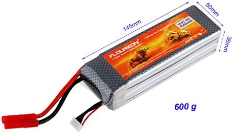 2 Packs Floureon® Reachargeable 4S 35C Lipo RC Battery Packs 14.8V 5000mAh Li-Polymer Battery with HXT 4mm Plug for RC Airplane, RC Helicopter, RC Car, RC Truck, RC Boat