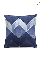 Leitmotiv Dos Fundas de Cojín Jacquard Mysterious (Azul)