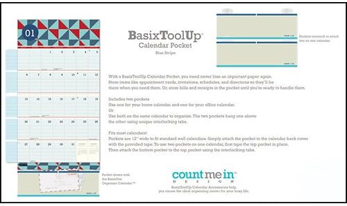 Blue Stripe Calendar Pocket Attachment