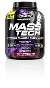 Muscletech Performance Series Mass Tech Weight Gainer, Strawberry, 7lb