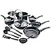 GreenLife CC001922-001 Soft Grip 16 Piece Ceramic Non-Stick Cookware Set, Black