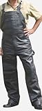 IMAGE OF Mens Analine cowhide Leather Motorcycle Overall Chaps lined to the knee n antique brass YKK hardware