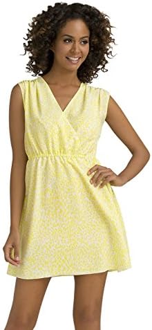 Kardashian Kollection Bright Yellow Leopard Print Wrap Dress M