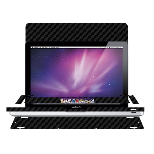 Skinomi TechSkin -Black Carbon Fiber FILM Shield for Apple MacBook Pro 15-in. 2010 + Lifetime Warranty