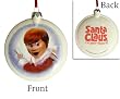 3.5" Santa Claus Is Comin' To Town Kris Kringle Glitter Disc Christmas Ornament