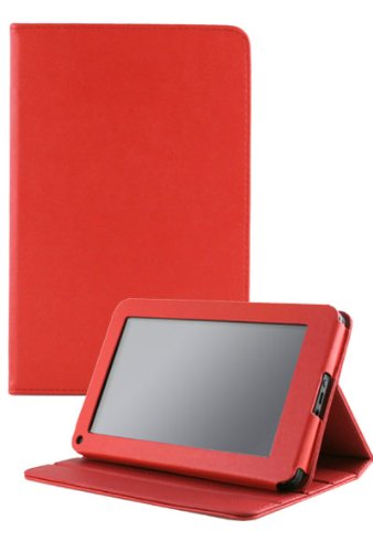 HHI Re-Elegant Muti-Function Viewing Stand Case For Amazon Kindle Fire Tablet – Red (Package include a HandHelditems Sketch Stylus Pen)