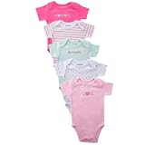 Luvable Friends Basic Colors Bodysuit, 5 Pack, Pink