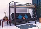 Twin / Full Wood & Metal Convertible Futon Bunk Bed (Bunkbed)