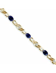 Genuine 14K Yellow Gold Diamond And Sapphire Bracelet 5 Grams Of Gold 100% Satisfaction Guaranteed.