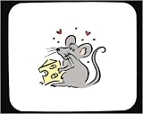 Mouse Pad with eating, heart, pet, mouse, cheese