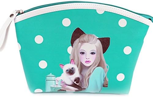 Girls Cute Wristlet Clutch Coin Wallet Pouch Charge Purse Handy Cosmetic Pouch Makeup Bag Green